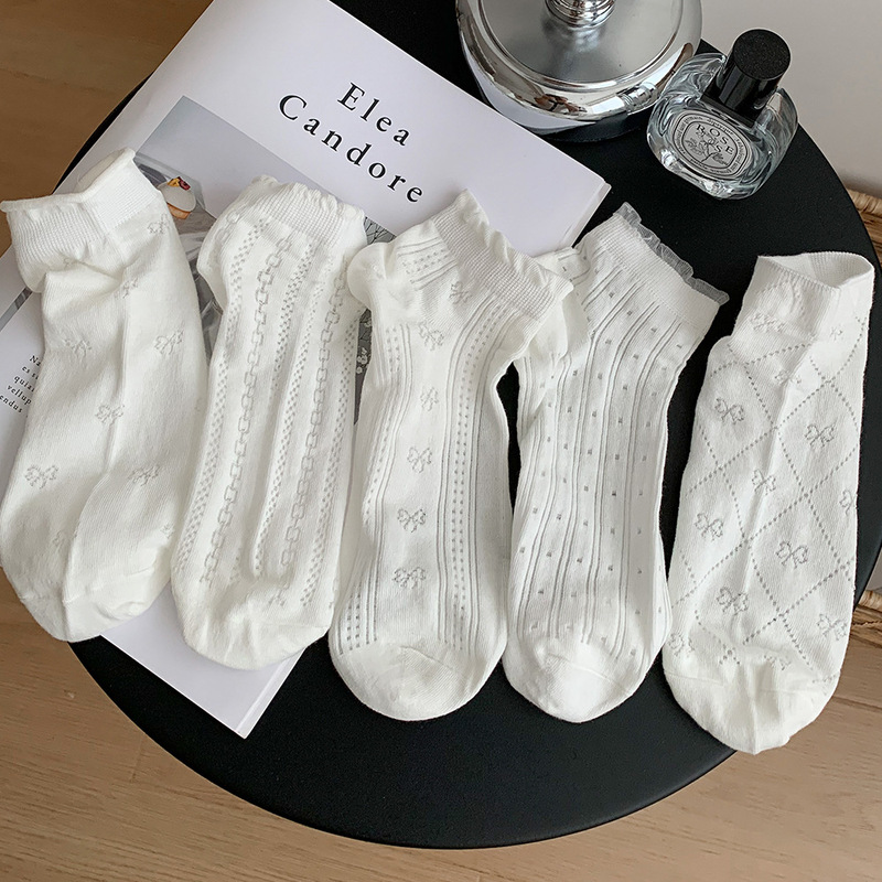 White Socks Women's Summer Thin Cotton Socks Mesh Breathable South Korea Japanese Bow Lace Girls Summer Socks White Socks Women's Summer Thin Cotton Socks Mesh Breathable South Korea Japanese Bow Lace Girls Summer Socks