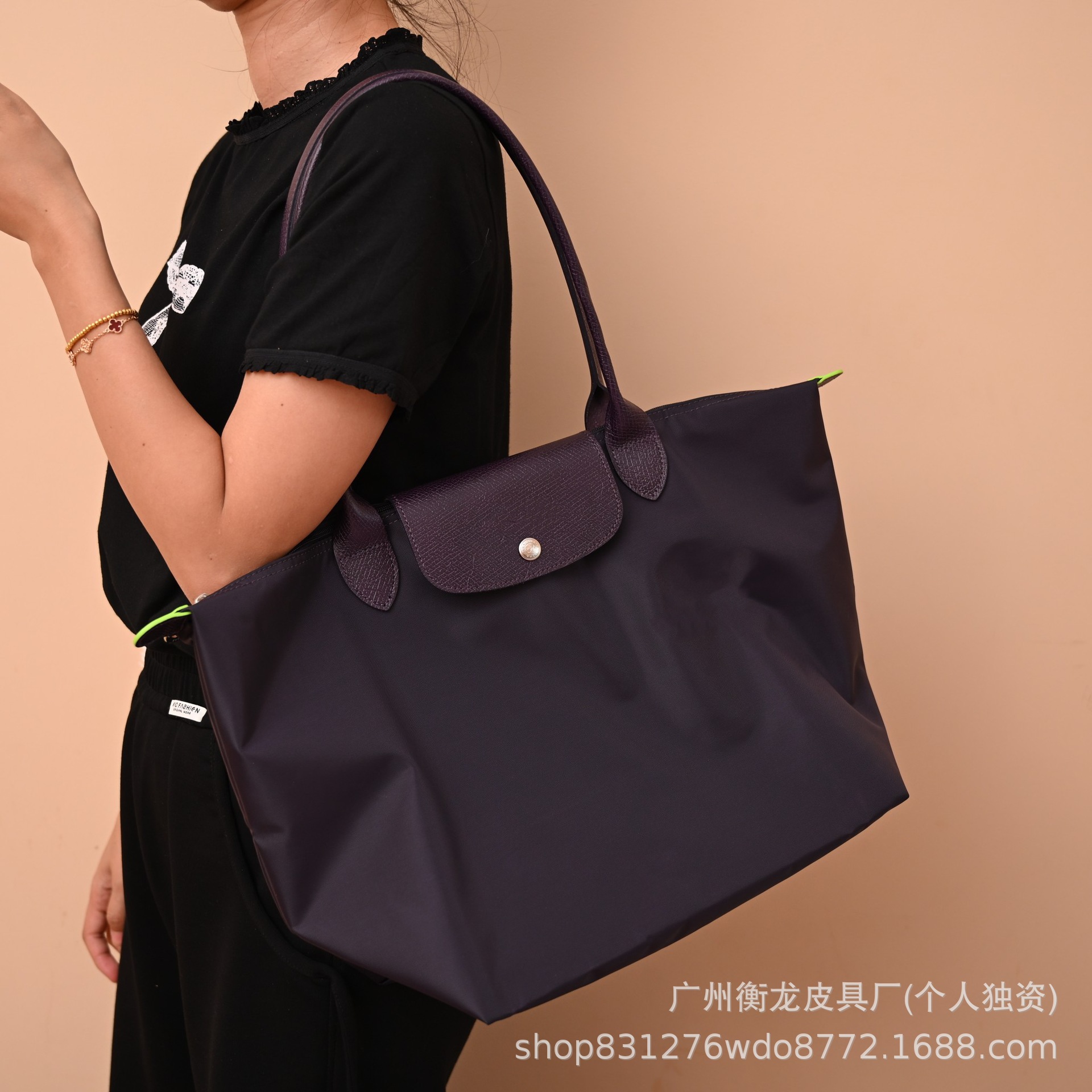 フランスのロンシャンナイロンバッグ、トートバッグ、ロングハンドルハンドバッグ、餃子バッグ、折りたたみ式ママバッグ、女性用2025年新作、ポータブル