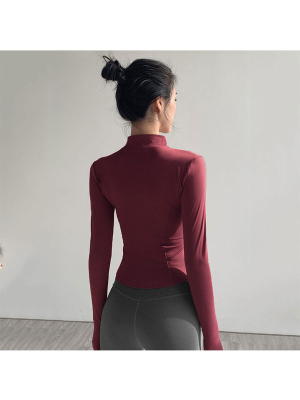 瑜伽服套装女秋冬新款长袖跑步运动健身上衣高级感普拉提训练紧身|undefined