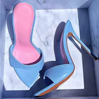 跨境金属头时装凉鞋 尖头细跟宴会女鞋高跟鞋sandals women 45 46