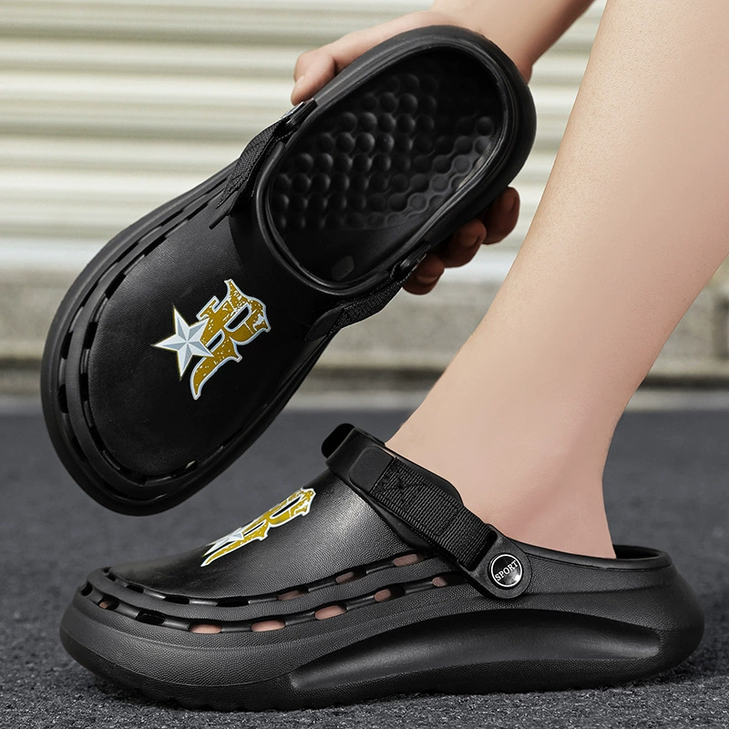 Новые модные пещерные туфли для мужчин летом носить толстые подошвы, тапочки, чтобы наступить на фекалии, повседневные дикие пляжные сандалии