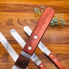 焙斯特不鏽鋼奶油抹刀加厚弧形木柄蛋糕刀裱花抹面烘焙曲吻刀批發