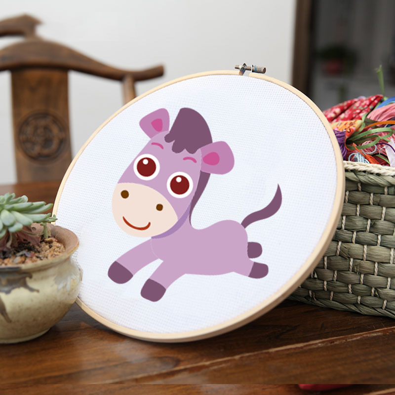 Jinhao bordado hecho a mano DIY material paquete principiante niños simple tela Cruz puntada grande colgante pintura 26cm