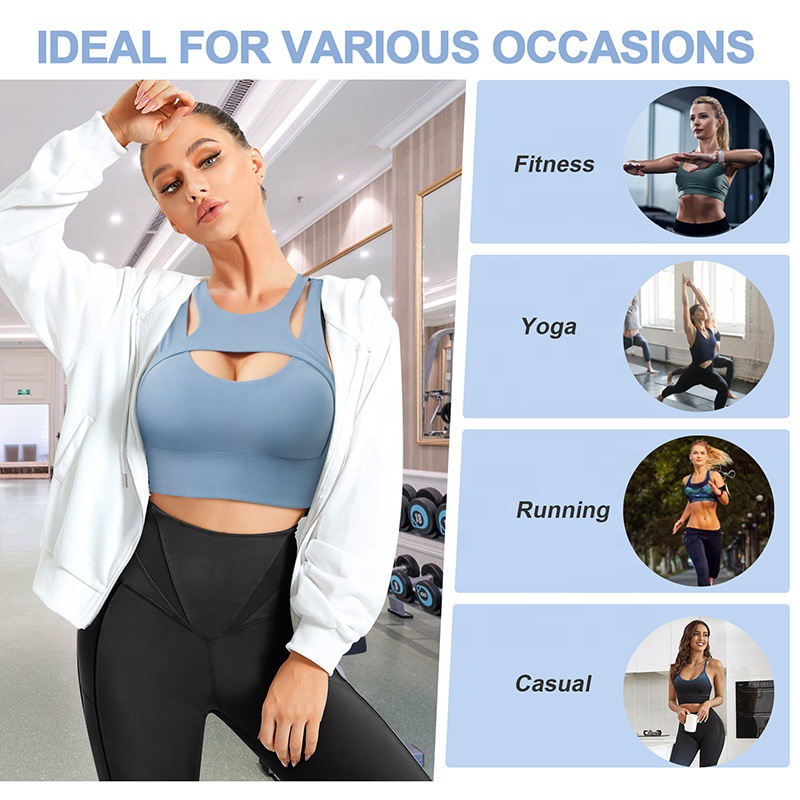 Yoga Suit With Chest Cushion, Camisole, Women's Sports Running, Fitness Vacation, Two Low Cut Hollow Sexy Tops_ecoleips.com