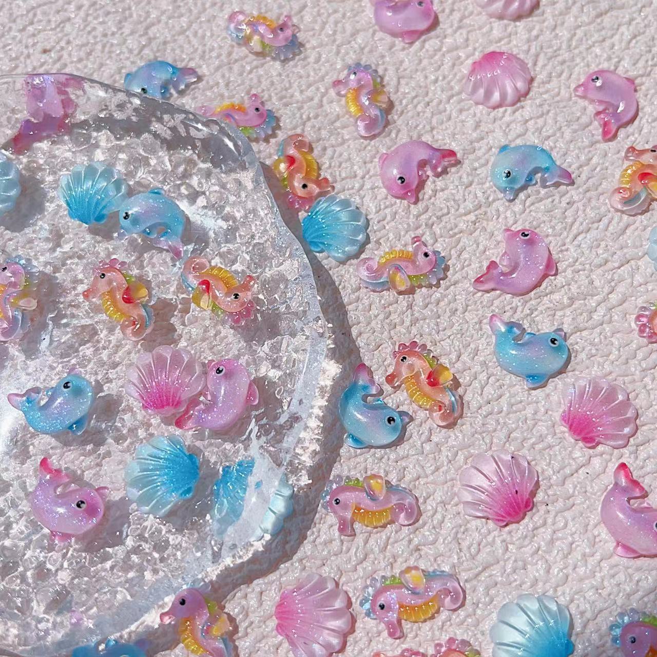 15g Weight Nail Decoration Accessories Nail Supplies 10 PCS/Package Quantity Resin Material Dolphin, Hippocampus, Shell Pattern Cute, Sweet Style Cute Sweet Dolphin Hippocampus Shell Resin Nail Decoration Accessories 10 PCS/Package 1