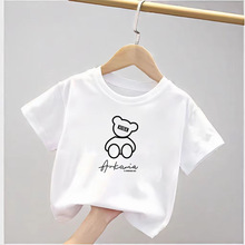 纯棉男童女童短袖T恤夏季童装洋气中小童打底衫薄款百搭上衣