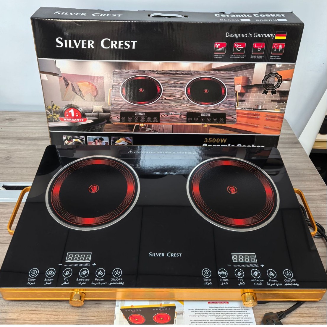Electric Ceramic Stove New Double Stove Electric Ceramic Stove Multi-Functional Double-Head Electric Stove Household Super Power 3500W Intelligent Timing