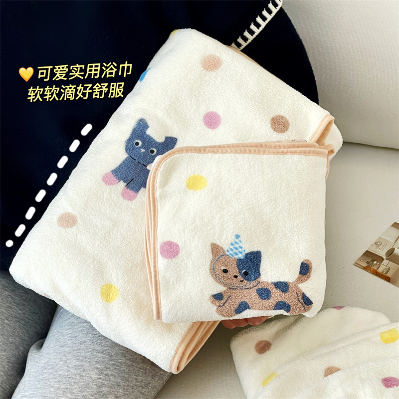 Ins nuevo lindo gatito toallas de baño para mujeres con absorción de agua rápida no puede secar el cabello de los estudiantes grueso toalla grande sombrero de cabello seco