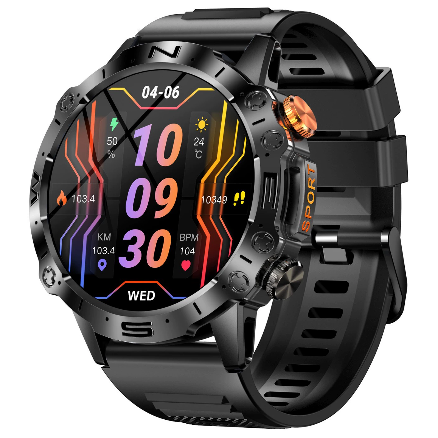 Умные часы K59 с Bluetooth-звонком, 1.43" 466×466 AMOLED экран