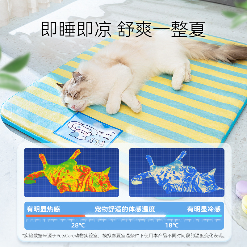 Gatos de verano dibujos animados rayos de hielo alfombra de verano para dormir perros cojines perros pequeños y medianos cojines para mascotas nido