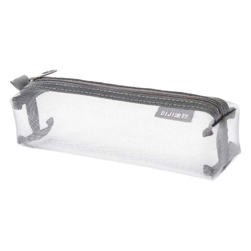 Bolsa de lápiz de malla simple triángulo tridimensional de gran capacidad bolsa de papelería de malla de nylon transparente bolsa de lápiz de examen para estudiantes masculinos y femeninos