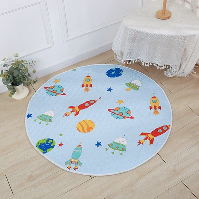 Avtomobil döşəmə paspasları Carpet Early Education Thickened Anti-fall - the-blue-rocket-circle-diameter-110