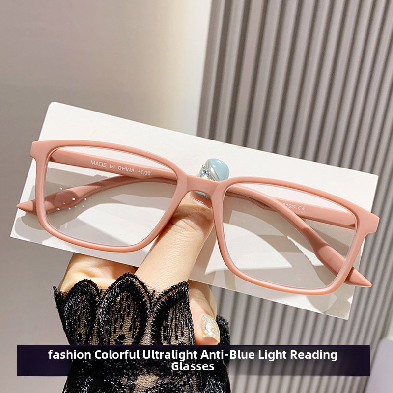 Colorful Spring Leg Anti-blue Light-ray reading glasses European Portable Ultra-light Trendy Cross-border Women's Fashionable Glasses Frame Old People_voghion.com