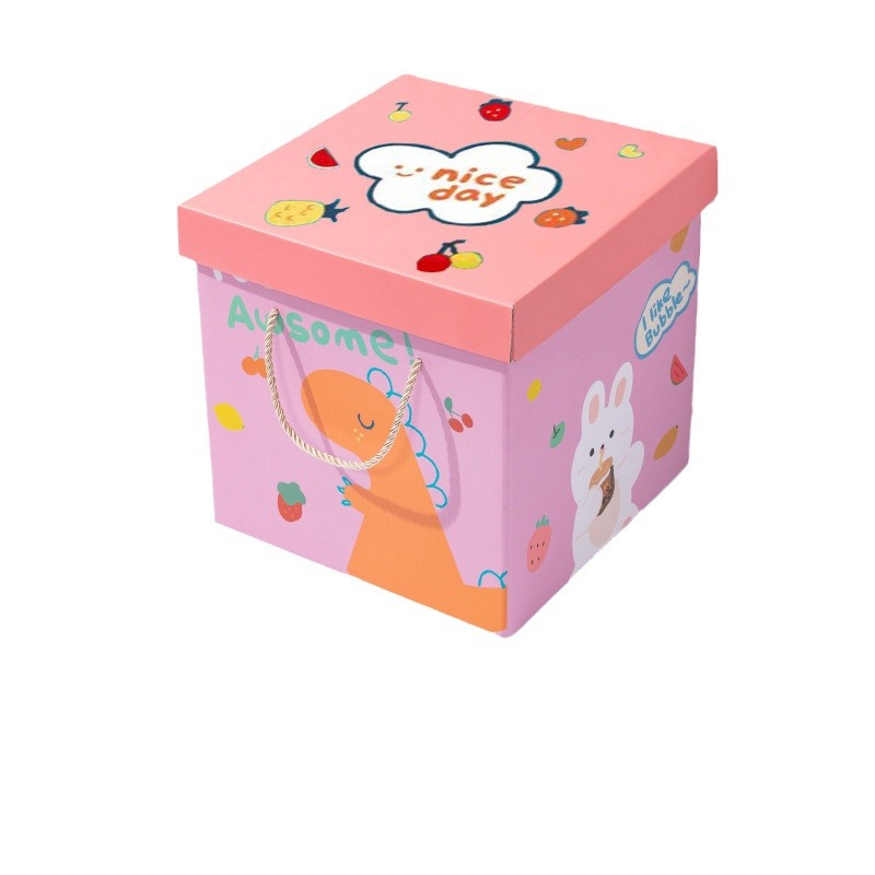 Caja de regalo de merienda caja de regalo de cumpleaños de Kindergarten cuadrado al por mayor