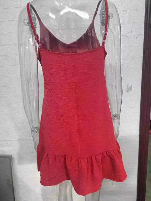 231g Weight Knee-Length Dress Length Type Sleeveless Sleeve Length Strap Dress Dresses Type Woven, Spandex, Polyester Fabric Type Mid Waist Waist Line Daily Occasion V Neck Neckline Regular Fit Fit Type Solid Color Pattern Summer, Spring Season Women's Gender Elegant, Classic Style Style Wholesale Women's Elegant Classic Style Solid Color Daily V Neck Sleeveless Strap Dress 无