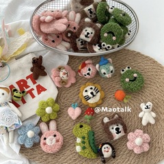 韓国ウールフェルト動物ジュエリーアクセサリー漫画かわいい DIY ブローチ装飾材料子供のヘアアクセサリーヘアピン女性のための