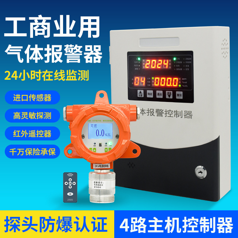 独立式可燃气体探测报警器工业氨气氧气一氧化碳浓度检测仪无线