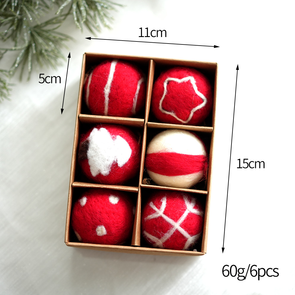 Bola de lana caja decorativa BOLA DE Navidad patrón de dibujos animados árbol de Navidad colgante Regalo De vacaciones decoración de la ventana color mezclado