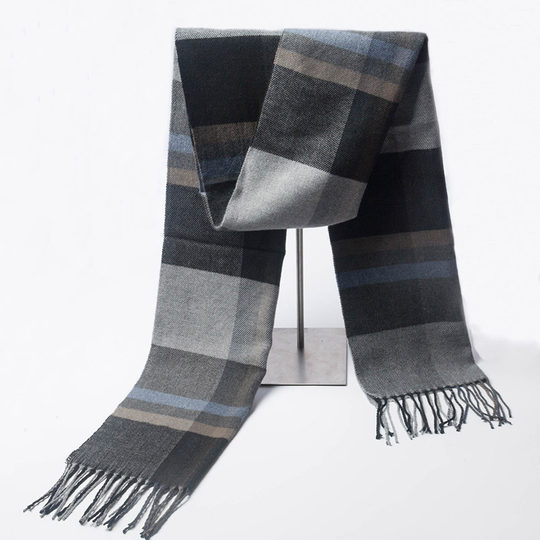 New Autumn and Winter Imitation Cashmere Scarf Men's Scarf Men's Shawl Imitation Cashmere Scarf Thick British Plaid Scarf