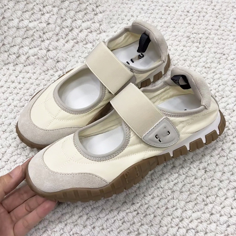 Original Miu Tyre Biscuit Shoes, Forest-Style Academy Ballet Shoes, Spring and Summer Mary Jane Shoes with Velcro for Girls