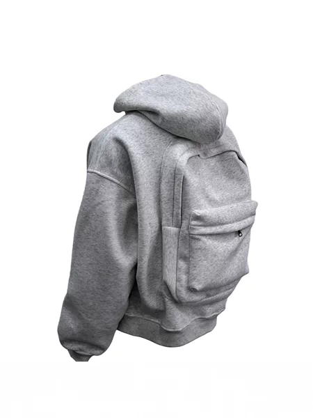 2025 New Cross-Border Amazon Backpack Men's Sports Casual Loose Hooded Zipper Sweatshirt Cardigan Jacket