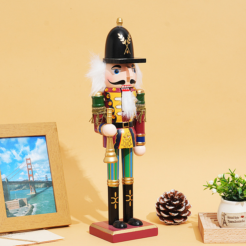 Foreign Trade Christmas Classic Wooden Nutcracker Doll Christmas Home Study Gift Crafts Ornaments Wholesale