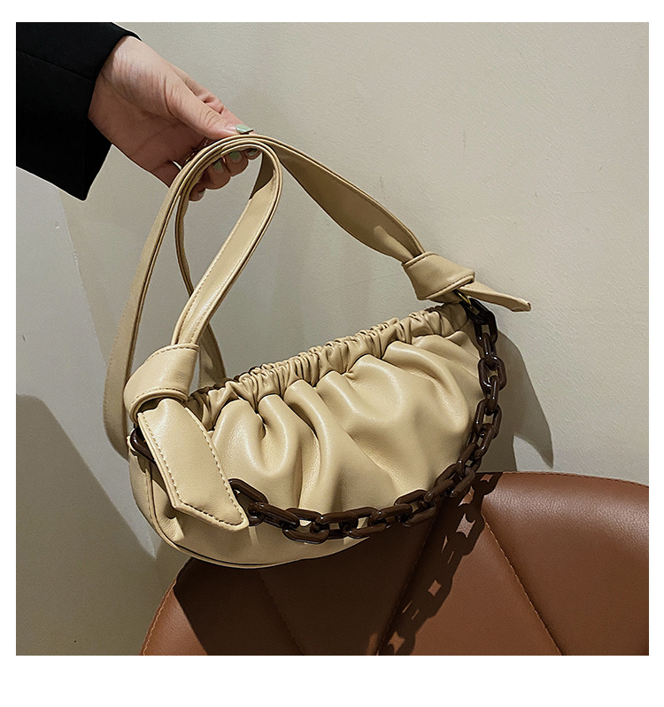 New Simple Solid Color Fold Acrylic Handle Shoulder Bag Wholesale Nihaojewelry display picture 3