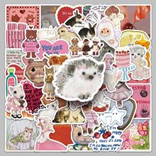 50张复古T恤图案贴纸个性潮流创意INS风防水手帐收纳盒手机壳贴纸