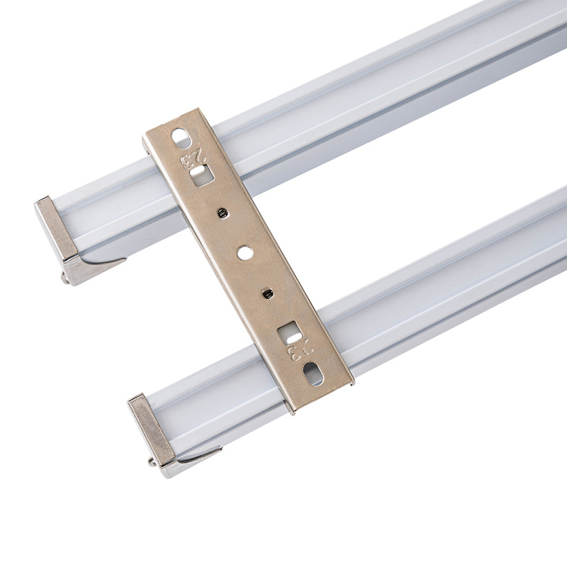 Carril recto silencioso de aleación de aluminio tipo extra grueso cortina pista polea deslizante montado en la parte superior lateral monorril doble carril moderno y simple
