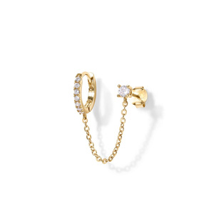 2025 Cross-border Amazon Foreign Trade Fashion Double Perforated Pendant Chain Earrings Star Daily Wearing Women's Ear Jewelry