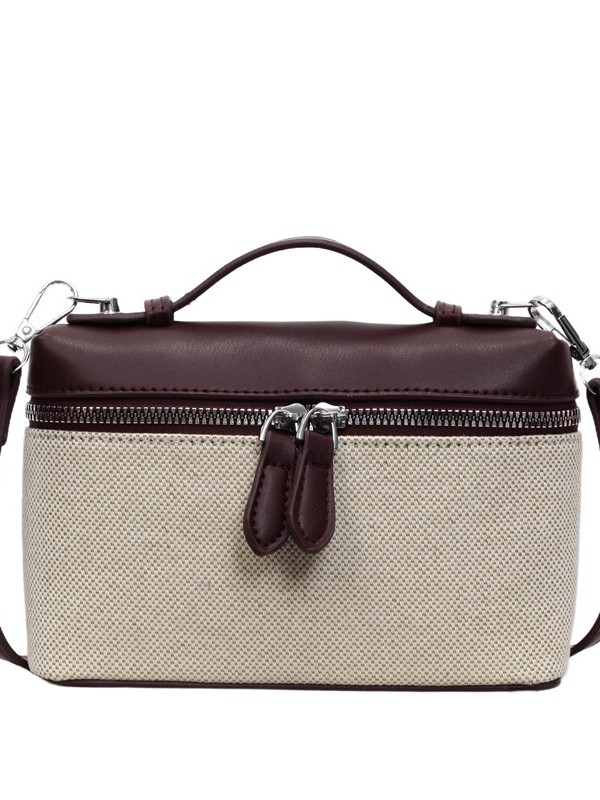 2026 cross-border nuevo retro bolso de mano casual alta textura de color contrastante empalme de moda versátil bolso de mochila