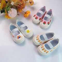 Girls canvas shoes 2024 spring new campus dance shoes, comfortable soft-soled white shoes, trendy for 1 to 6 years old