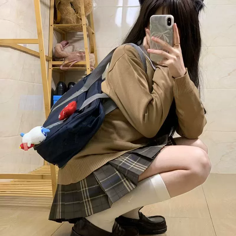 [Зимний каштан] August Letter JK Оригинальная аутентичная униформа Плиссированная юбка College JK Клетчатая юбка Школьные принадлежности Короткая юбка Slim Fit Многослойная