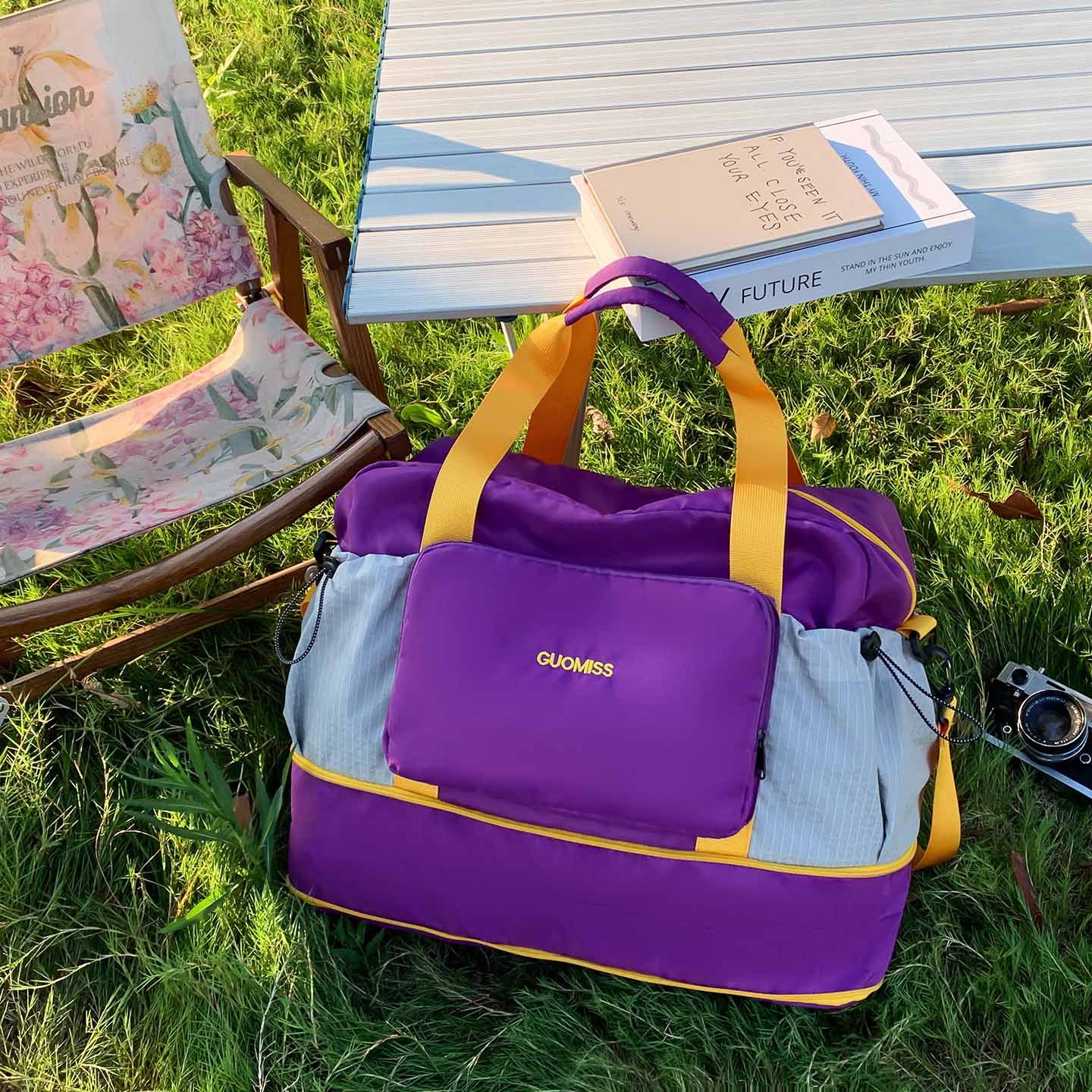 Nueva bolsa de viaje de gran capacidad de separación seca y húmeda bolsa de ejercicio bolsa de viaje corto portátil bolsa de equipaje de alto valor facial