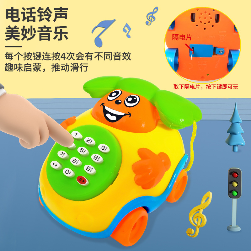 Cartoon music telephone car can sing car children's toys educational early education machine toy manufacturers wholesale
