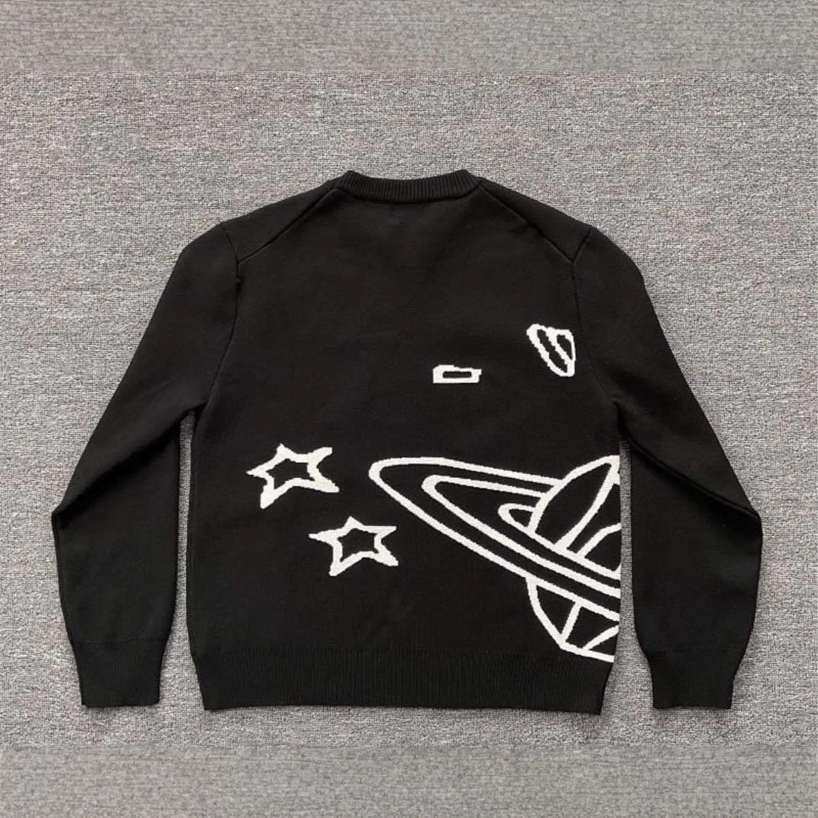 Europa y América bordado Jacquard transfronterizo estilo de moda de estilo callejero estilo americano camisa de punto simple suéter de cuello redondo