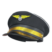 情趣配饰可调节大檐帽制服派对演出黑色机长帽角色扮演空姐女警帽
