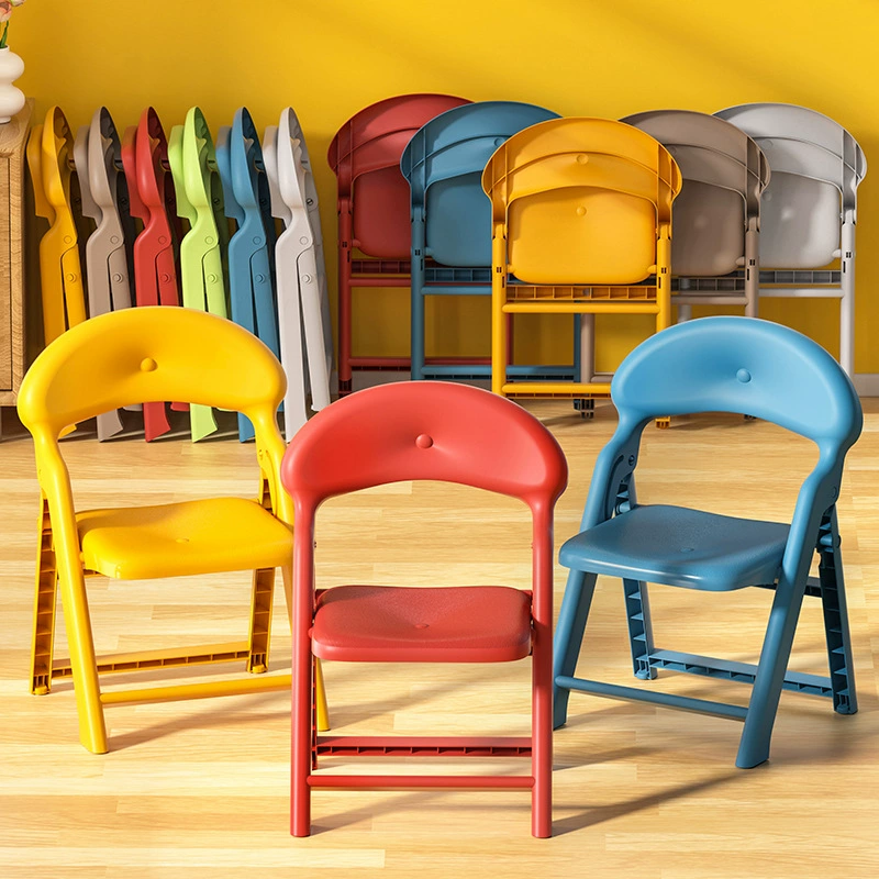 Пластиковый складной стул спинка портативный маленький толстый детский сад портативный складной стул стул стул