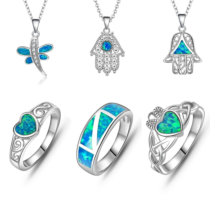 Огненный опал ожерелье с подвеской европейский и американский трансграничный популярный опал Fire Opal 925 медный на заказ