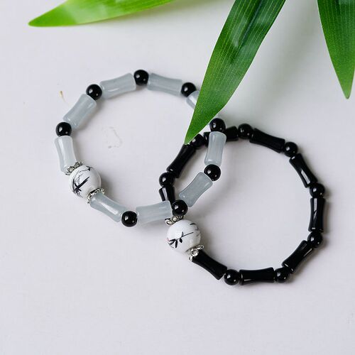Bamboo bracelet for women, high-end couple's bracelet, ceramic bracelet, student braided women's rope, women's niche accessories