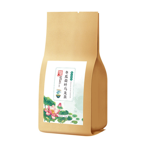 Qin Hua Yuan Winter Melon, Lotus Leaf Oolong Tea Kraft Paper Bag Winter Melon, Lotus Leaf, Licorice, Tangerine Peel Herbal Tea Manufacturer Wholesale