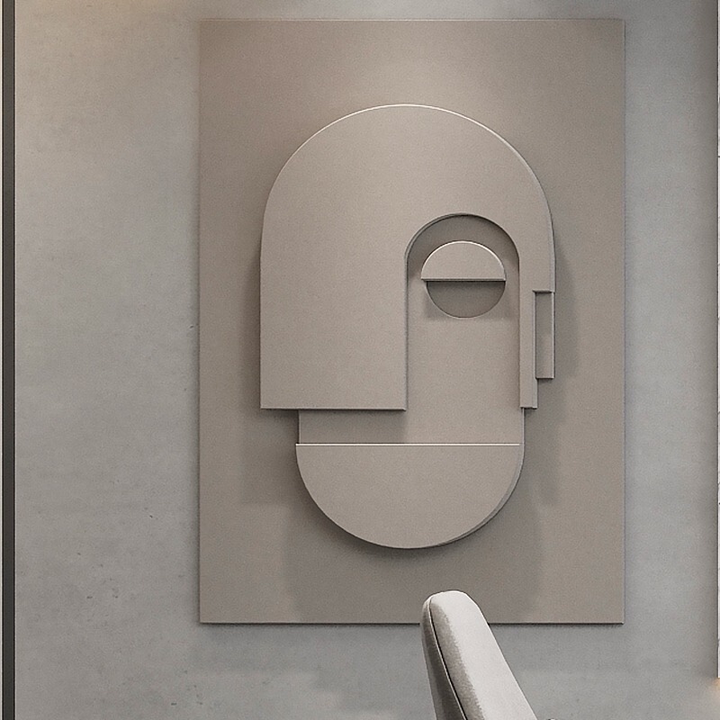 Nordic portrait three-dimensional wood carving decorative painting studio exhibition hall background wall art hanging painting niche apartment wall decoration