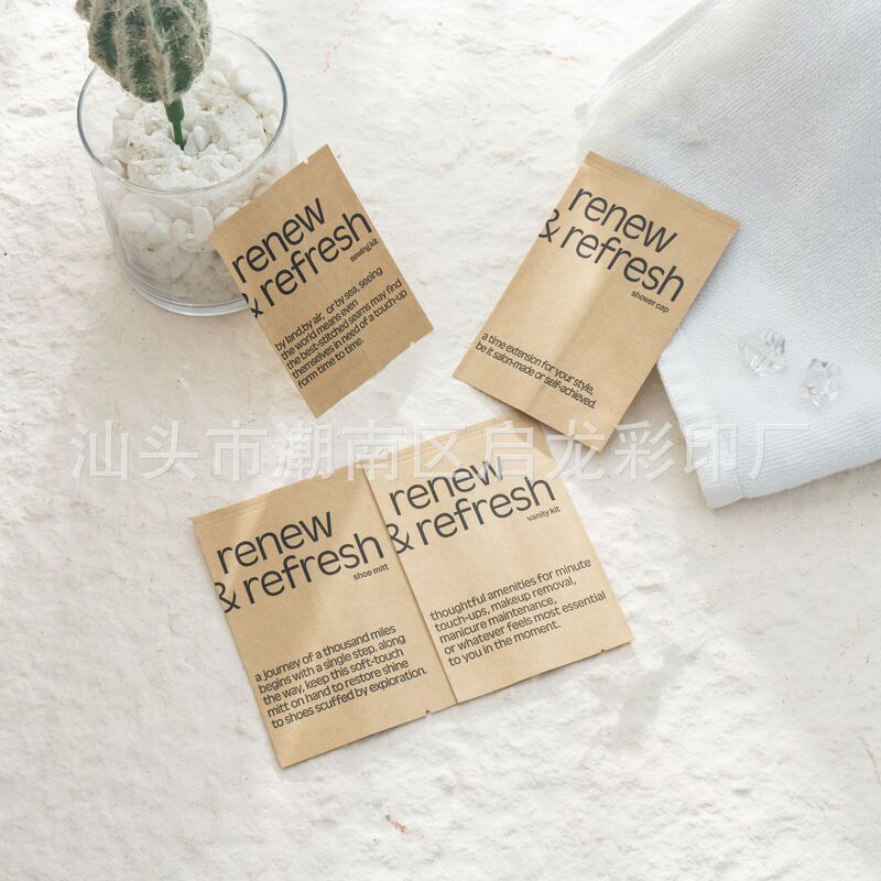 Kraft paper packaging bag plastic-free FSC certification environmentally friendly paper bag dental appliance comb shaved shower cap rubber band chopsticks packaging Kraft paper packaging bag plastic-free FSC certification environmentally friendly paper bag dental appliance comb shaved shower cap rubber band chopsticks packaging