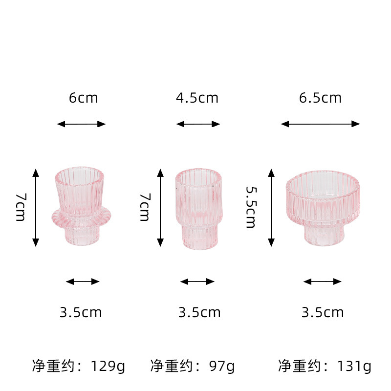 ヨーロッパ式シンプルinsガラス燭台家庭用棒ワックスベースロマンチックな食卓ろうそく台クリエイティブ家庭装飾品|undefined