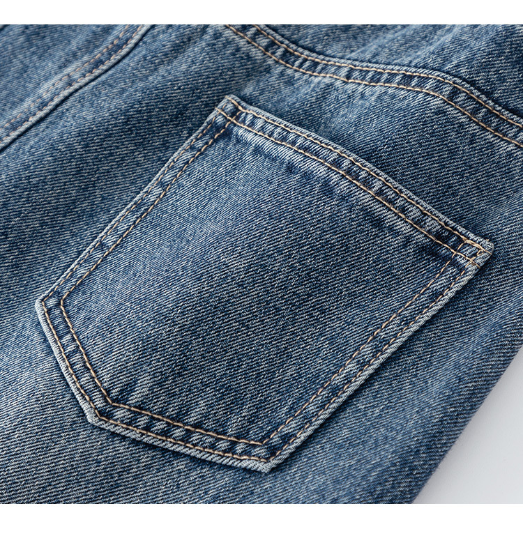 Chân váy denim lưng cao nữ dáng A xẻ tà — Màu xanh lam nhạt chi tiết 15