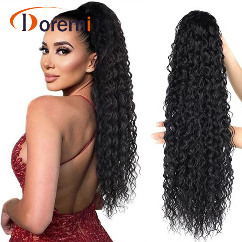 Cross-border African Wig Women's Horsetail Elastic Drawstring Foam Noodle Roll Drawstring Chemical Fiber Drawstring Net Bag Horsetail deep Roll