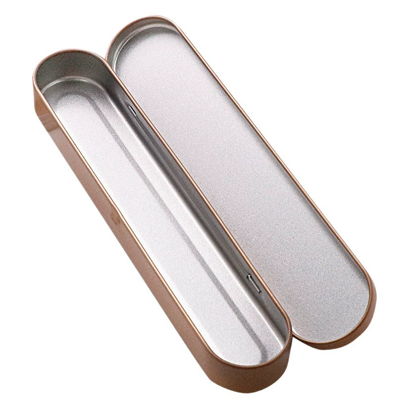 Жестяная коробка металлическая длинная пенал для бровей губчатая подкладка предприятие компания Подарочная коробка студенческий пенал устойчивый к падению