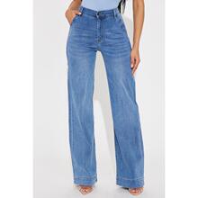 M 58655 Women's loose straight denim pants ����ֱͲŮʿţ��