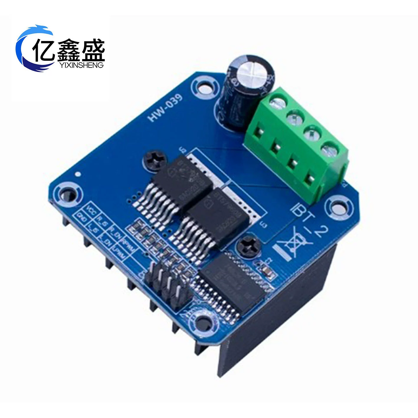 BTS7960 43A Интеллектуальный модуль привода автомобильного двигателя высокой мощности Контроль ограничения тока Полупроводниковый драйвер охлаждения