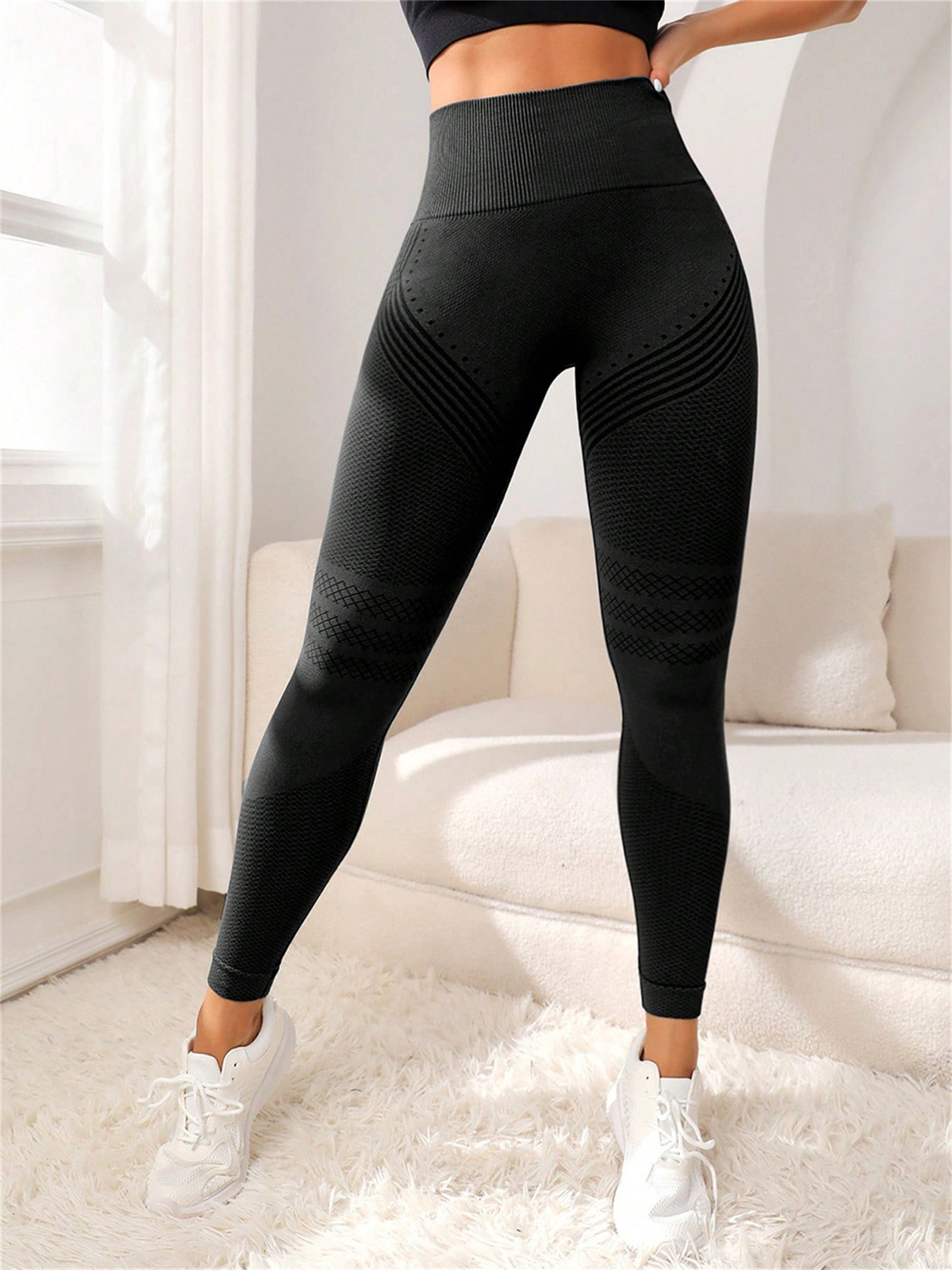 High-Waisted Yoga Pants For Women, Tummy Control Workout Leggings With Peach Booty Enhancement, Quick-Dry Flexible Gym Pants_ecoleips.com